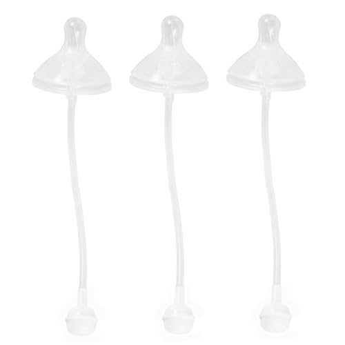 ibasenice 3 Piezas de silicona estallido borla tapas peso leche mamá botellas biberones biberón de pajitas ponderadas reutilizables ponderados gel de sílice Transparent