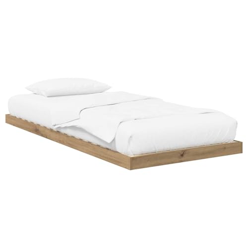 vidaXL Bodenbettrahmen Artisan-Eiche 90 x 200 cm Holzwerkstoff, Elegantes, rechteckiges Bettgestell, langlebiges Holz, modernes Design, platzsparend, vielseitig im Schlafzimmer