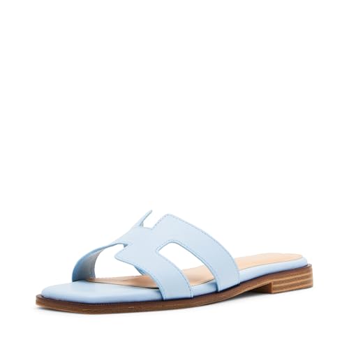 Madden Girl Women's Hailey Slide Sandal, Ice Blue, 8.5