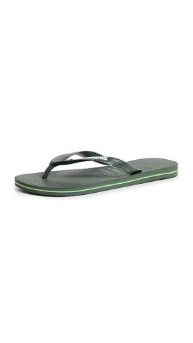 Havaianas for Men - Brazil Logo Flip Flops - Green Olive - 11/12