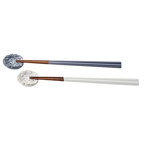 aito製作所 「 リアン Lien 」 箸 箸置き セット ペア 若狭塗箸 22.5cm 食洗機対応 ホワイト / グレー 日本製 267922