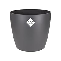 elho Brussels Rund 18 - Blumentopf für Innen - Ø 18.3 x H 16.8 cm - Schwarz/Anthrazit