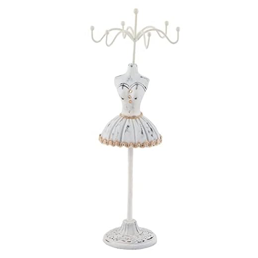 Jenngaoo Kleid Puppe Schmuckständer, Desktop Halskette Ohrringe Ringe Armband Aufbewahrungshalter mit abnehmbarer Halterung Mode Dekoration(#2)