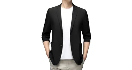 Men's Summer Lightweight Casual Suit Jacket Two Button Slim Fit Suit Coats