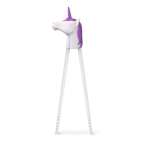 Genuine Fred MUNCHTIME Unicorn Chopsticks for Kids, Purple and White, Reusable Beginner Chopsticks with Animated Interactive Design, Fun Gift and Picky Eater Solution by Genuine Fred - Used condition - US$7.57