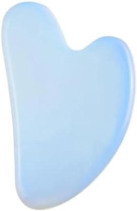 Gua Sha Facial Tools, Natural Obsidian Guasha Tool for Face,Double Chin & Jawline, Gua Sha Stone Self-Skin Care Face Stone Gua Sha tools for Women Guasha Stone (White)