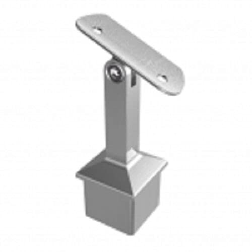 Sellon24® Support de main courante en acier inoxydable - 40 x 40 x 2,0 mm - Poteau carré - Garde-corps avec/sans articulation (support de main courante...