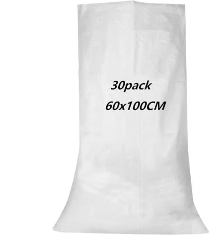 MEIDIV 30PCS Heavy Duty Rubble Sacks, 60x100CM Sand Bags without Sand, Woven Rubble Sacks Builders Bags, Heavy Duty Sandbag Soil Bag Garden Waste bag for Construction, Yard Waste, Rubbish Removal