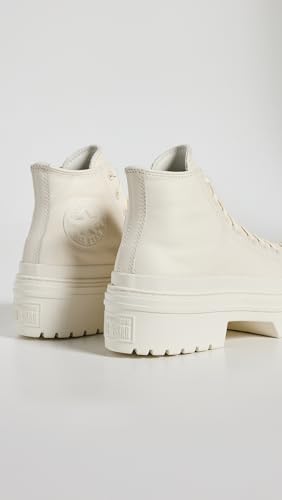 CONVERSE Femme Chuck Taylor All Star Lugged Heel Leather Platform Sneaker, Egret, 36.5 EU