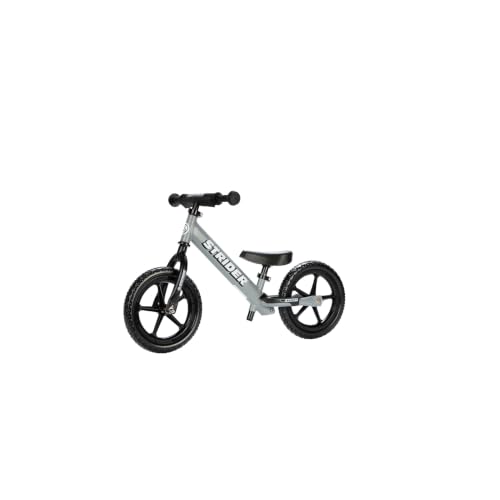 Image of Strider 12 Sport Bike, Matte Gray - No Pedal Balance Bicycle for Kids 1 to 4 Years - Includes Safety Pad, Padded Seat, Mini Grips, Flat-Free Tires-Easy Assembly, Tool-Free Adjustments