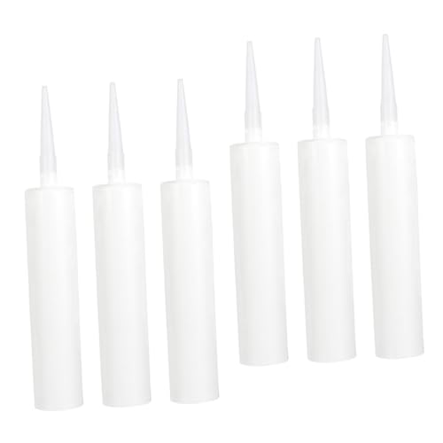 UKCOCO Tube de Calfeutrage Vide pour Mastic 6 Pièces Colle pour Verre Rechargeable Tube Vide pour Mastic pour Coulis Mastic Adhésif Spécial Mastic pour Réparation de Fissures