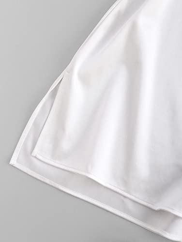 Zaful Women's Casual Satin Dress Spaghetti Strap Cowl Neck Slips Nightwear Side Slit Cocktail Party Silk Mini Cami Dresses (A-F White,S) #TOP6