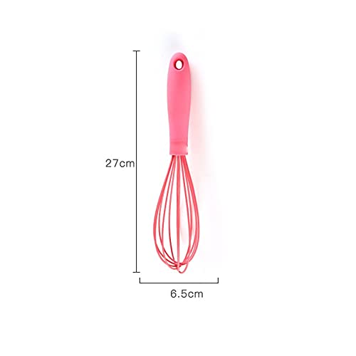 Batidor de huevos de cocina, mini batidores de silicona antiadherente, globo pequeño, para el hogar, diseño de alambre de acero 8