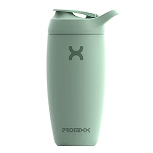 Promixx Pursuit Shaker Bottle New Edition – Insulated Stainless Steel Water Bottle and Blender Cup, 550ml, Seagrass Green