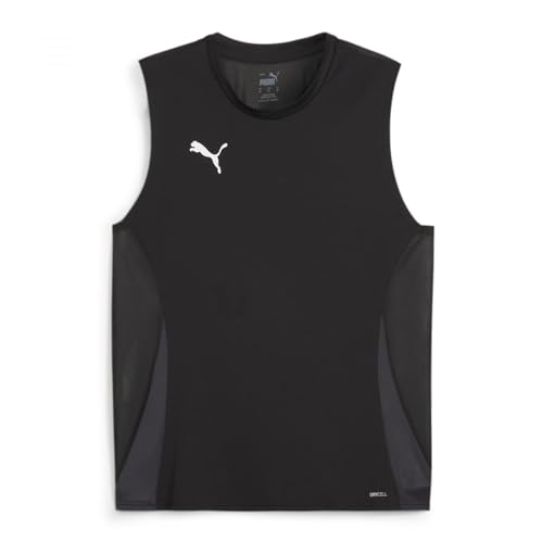 Puma Unisex Teamgoal Sleeveless Jersey Fußballtrikot, Puma Schwarz-Puma, Weiß, Flach, Dunkelgrau, L EU