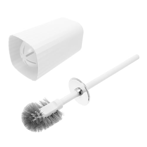 iplusmile 壁掛けコンパクトトイレブラシ 長柄設計で奥まで届く清掃 壁取り付け式で省スペース バスルーム用衛生的ブラシ ホワイト
