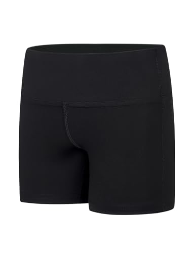 Gnainach Girls Athletic Shorts Size 4-14 Years Sparkle Solid High Waist Biker Dance Short for Kids Youth Volleyball Tumbling2
