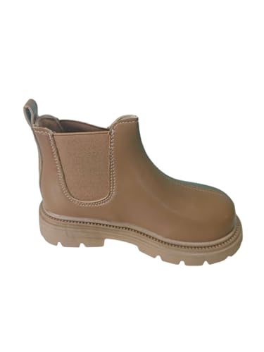 Girls' toddler shoes, fashion style snow boots, soft sole, leather children ankle boots (brown, US Footwear Size System, Little Kid, Numeric, Medium, 1)