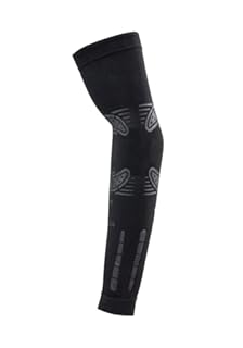 FLOKY No Strain 2pz Manicotto Sport biomeccanico. Tennis, Padel, Basket. Riduce Le Vibrazioni, sostiene Gomito e avambraccio. Manicotto a Compressione, stabilizza tendini e Muscoli (Nero, XS-S)