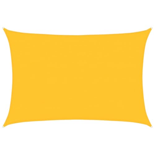 vidaXL Sonnensegel, UV Schutz Sonnenschutz für Terrasse Balkon Garten, Windschutz Wetterschutz Rechteckig, Sonnendach, 160g/m² Gelb 4x5m HDPE