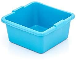 HELGUEFER Bassine carrée 10 l | Bassine en plastique avec poignées | Petite bassine 30 x 30 x 15 cm résistante et durable | Utilisation générale dans la...