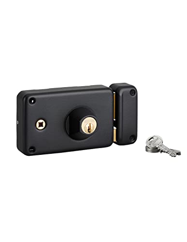 Serrure horizontale en applique droite Thirard axe 55 mm noir avec 3 clés