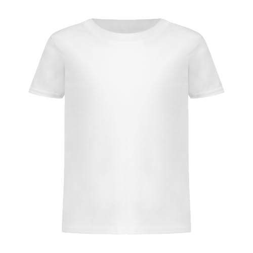Image of Hanes Boys' Undershirt, EcoSmart White T-Shirts for Boys, Short Sleeve Shirts, 5 or 10- Pack