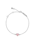 Ted Baker Hansa Crystal Heart Bracelet For Women (Silver/Pink Crystal)