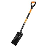 Spade Garden Shovel, Steel Flat Spade with Ergonomic...