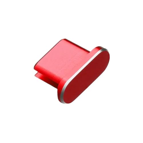 Conector antipolvo tipo C protector USB C Zovloer de aluminio para cables rojos 2