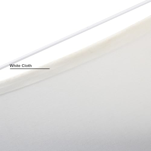 Image of Yosoan 2-Light White Lamp Semicircle Fabric Shades, Double Fabric Lampshade Indoor Wall Mount 2 Bulbs for Wall Sconce Lamp Replacement for Stairwell Bedside Hallway Home Decor(White)