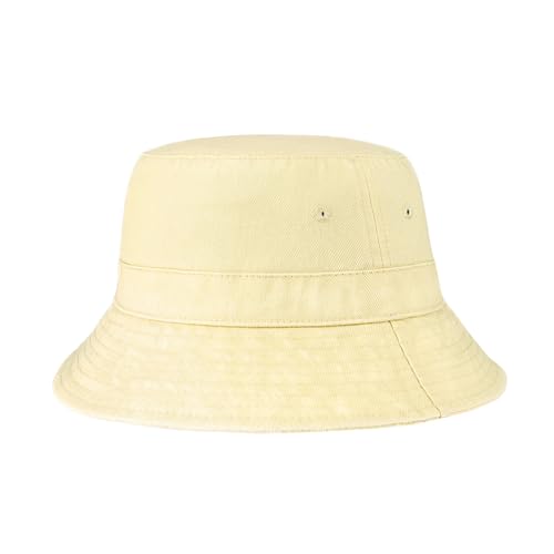 Image of Hot Summer Bucket Hat Trendy Cotton Sun Cap for Beach Golf Fishing | Breathable cotton, fun outdoor vacation style, packable boonie design for men and women