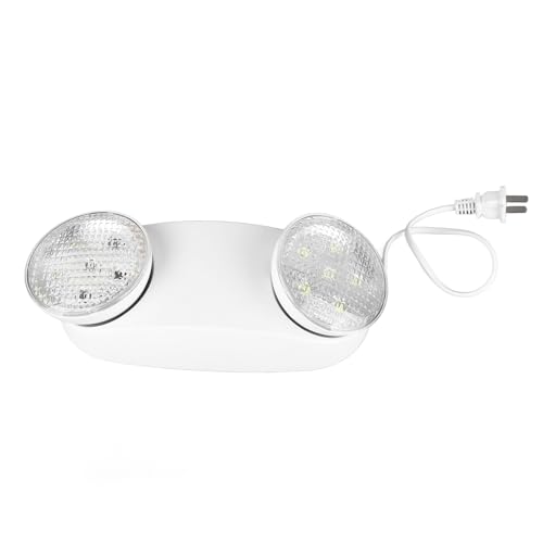 Emergency Light, LED Adjustable Two Heads Commercial Emergency Lighting Fixtures with Battery Backup for Factories, Hotels, Shopping Malls