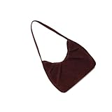 JSGHGDF Crescents - Bolsos de hombro para mujer, bolso hobo de invierno, de ante sintético, bolso de mano, bolsos de mano holgados, Color café