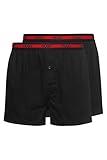 Hochwertige Verarbeitung HUGO Herren Woven Boxer TWINPACK Boxershorts, Black1, S