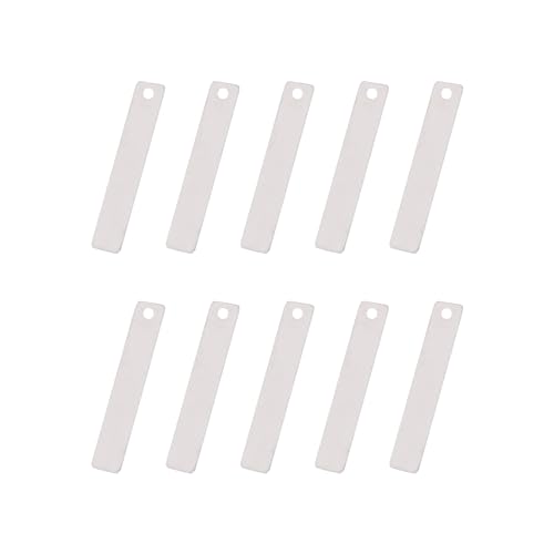 50 Pcs Engraving Rectangle Tags, Stainless Steel Rectangle Stamping Blanks for Jewelry Making Pet Tags Necklaces