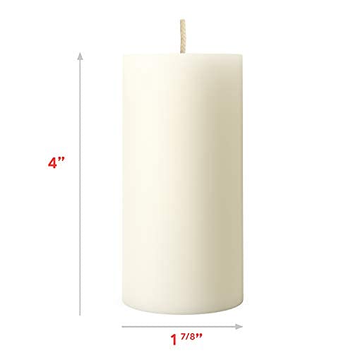 Simply Soson 2x4 inches Ivory Pillar Candles Set of 10 - Unscented Large Candles Bulk - Home Wedding Event Fall Decor