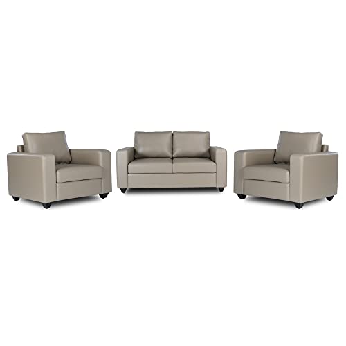 Image of Wakefit Sofa Set | 3 Year Warranty | Sofa 4 Seater, 4 Seater Sofa for Living Room, Wooden Sofa Set, Sofa Set 2+1+1 Seater - Napper(Jindal : Cappuccino)