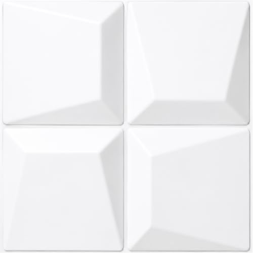 Image of Kayra Decor 3D PVC Wall Panels for Bedroom & Living Room | Cube Design | White Color | 19.7 x 19.7 Inch | Pack of 40 | 107.60 Sq Ft