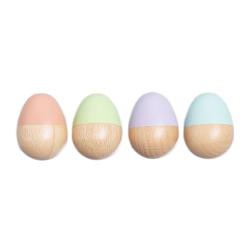 Pearhead Wooden Egg Shaker Baby Toy Set, 4-Piece Musical Rattles by Pearhead - Used condition - US$12.22