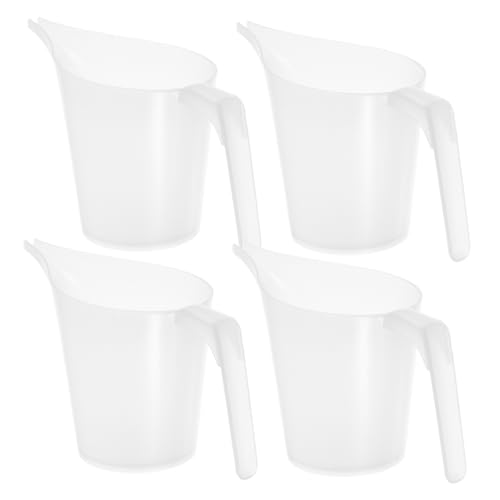 PRETYZOOM Long Spout Measuring Pitcher Set 4pcs Plastic Funnel Pitchers Graduated for Cooking Plant Watering