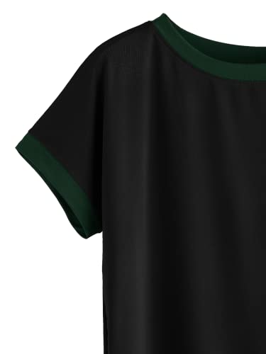 Image of Fabricorn Women's Short Sleeve Up and Down T-Shirt with Black Colour Rib