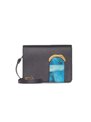 Image of ZOUK Women's Jharokha Vegan Leather Sling Bag | Dual Magnetic Flap | Crossbody Bag | Adjustable Strap