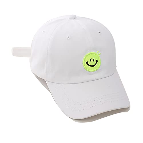 Cynicism Smiley Face Hat Kids Toddler Trucker Baseball Hat Kids Girls Adjustable Strapback Sun Hats Boys Cotton Embroidered Baseball Caps 2-8 Years Old White #TOP5