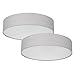 Produktbild REV Deckenleuchte - 2x Deckenlampe rund 50cm SPARSET, Stoff-Lampenschirm im Vintage-Look - ideal für Schlaf- & Wohnzimmer, grau