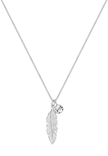 Elli Necklace Feather Crystal in 925 Sterling Silver - Image 3