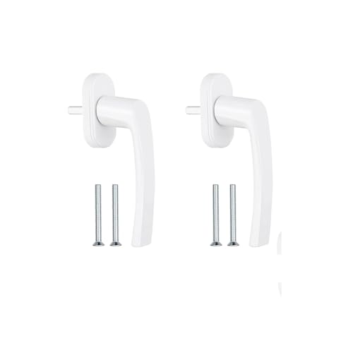 MaoNativey 2 Piezas Manillas de Ventana Blancas de Aluminio - Manetas de Seguridad Antirrobo, para Ventanas, Balcones, Cocina y Baño