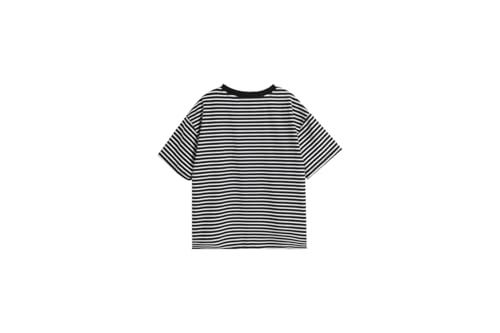 Girls Striped Color Block Short Sleeve T Shirts Casual Crewneck Cute Tee Tops2