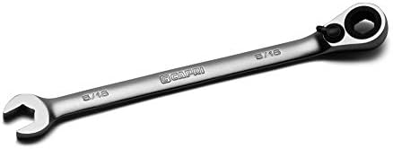Capri Tools 6-Point Reversible Ratcheting Combination Wrench, Long Pattern, 5/16 in, SAE, Model: CP15052