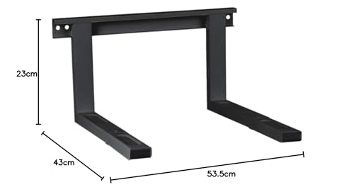 deleyCON Universal Mikrowellenhalterung Wandhalterung Microwelle bis 35Kg Ausziehbar bis 53,5cm Backofen Wandhalter Grillofen Kaffeautomaten - Schwarz
